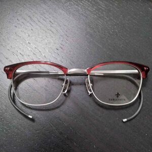 Seraphin Titanium Burgundy Browline Eyeglasses Frames & Case 49-21-170 Japan
